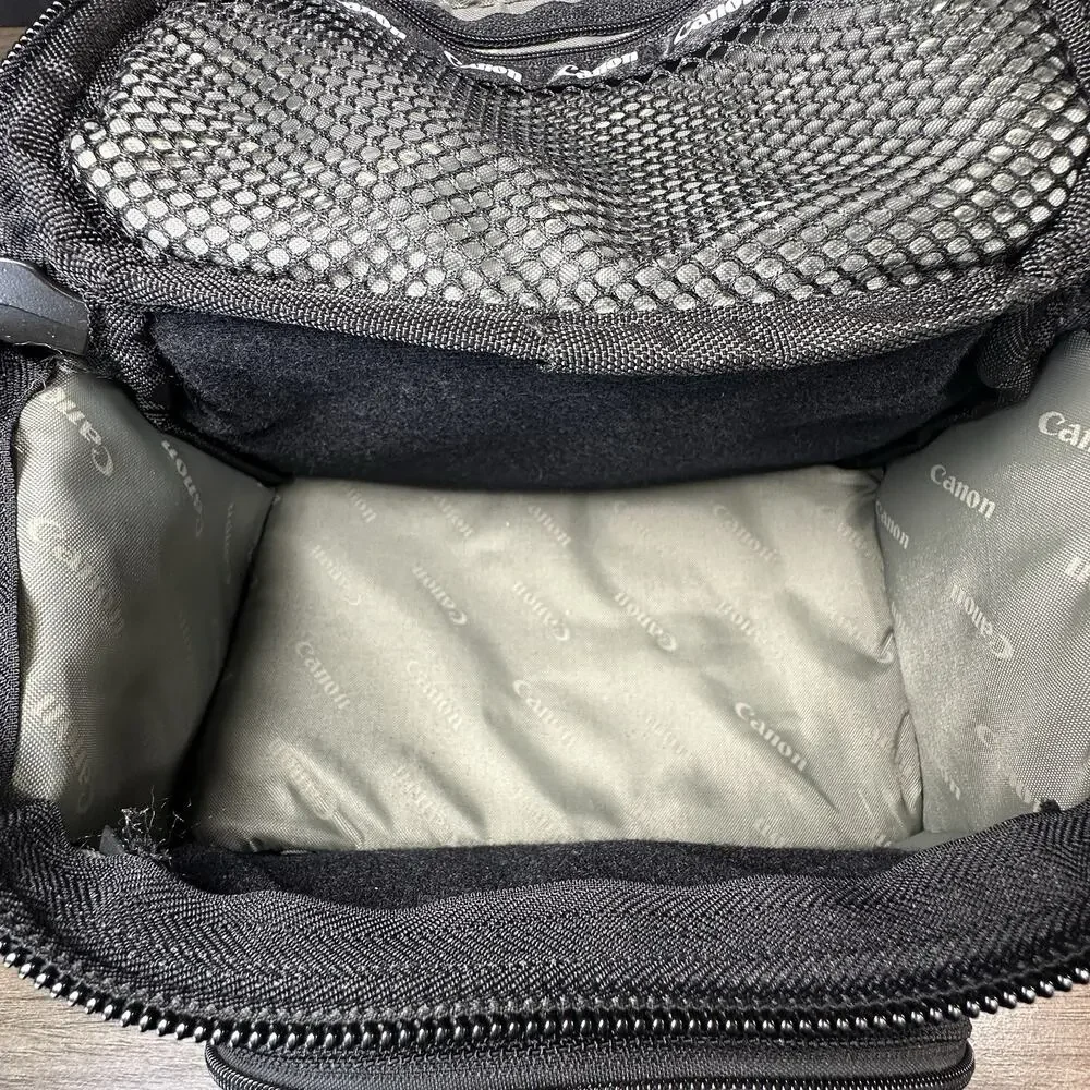 Canon Camera Bag Padded SLR Multi Strap Black & Green Carry Tote Shoulder Case